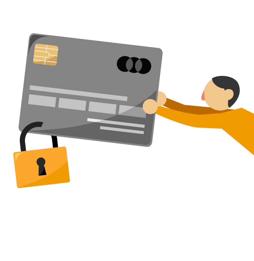 ilustración de tarjeta de crédito segura